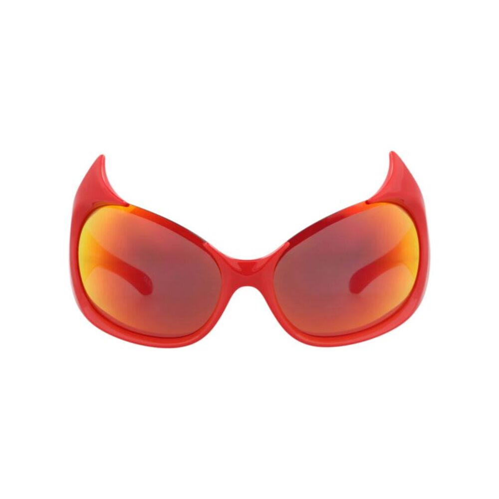 Balenciaga Shield-Frame Bio Injection Sunglasses Red Womens